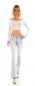 Preview: Middle Waist Bootcut-Jeans in heller Waschung - light blue