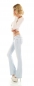 Preview: Middle Waist Bootcut-Jeans in heller Waschung - light blue
