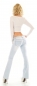 Preview: Middle Waist Bootcut-Jeans in heller Waschung - light blue