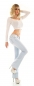 Preview: Middle Waist Bootcut-Jeans in heller Waschung - light blue