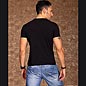 Preview: T-Shirt mit großem Nummern-Print in schwarz