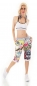Preview: Capri-Sweathose im Boyfriend-Style mit Eye-Graffiti-Prints - pink