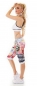 Preview: Capri-Sweathose im Boyfriend-Style mit Eye-Graffiti-Prints - pink