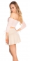 Preview: Sexy bauchfreies Bandeau-Top mit angesetzten Ärmeln - rosa
