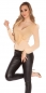 Preview: Luftig leichtes Chiffon-Shirt mit Wickel-Ausschnitt - champagner