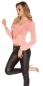 Preview: Luftig leichtes Chiffon-Shirt mit Wickel-Ausschnitt - lachs