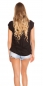 Preview: Figurbetontes High/Low Shirt mit Rund-Ausschnitt - schwarz