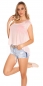 Preview: Figurbetontes High/Low Shirt mit Rund-Ausschnitt - lachs