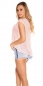 Preview: Figurbetontes High/Low Shirt mit Rund-Ausschnitt - lachs