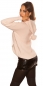 Preview: Warmer Kapuzen-Pullover mit modischen PomPoms - cappuccino