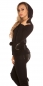 Preview: Moderner Strick-Pullover mit Hoodie in schwarz