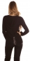 Preview: Moderner Strick-Pullover mit Hoodie in schwarz