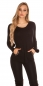 Preview: Moderner Strick-Pullover mit Hoodie in schwarz