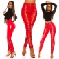 Preview: Sexy Latex-Hose mit auffälligen Schnürungen - rot