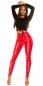 Preview: Sexy Latex-Hose mit auffälligen Schnürungen - rot