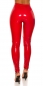 Preview: Sexy Latex-Hose mit auffälligen Schnürungen - rot