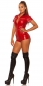 Preview: Sexy Wetlook-Jumpsuit mit Zipper - rot