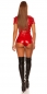 Preview: Sexy Wetlook-Jumpsuit mit Zipper - rot