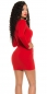 Preview: Enganliegendes Minikleid mit Reissverschluss Rot