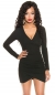 Preview: Sexy Minikleid in ausgefallener Wickeloptik schwarz