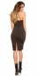 Preview: Tailliertes Neckholder-Kleid mit schöner Ausschnitt-Verzierung - schwarz
