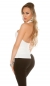 Preview: Bezauberndes Neckholder-Top mit Cut-Outs - weiß