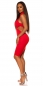 Preview: Sexy Minikleid mit Stehkragen und seitlichen Cutouts - rot