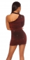 Preview: Sexy One Arm Minikleid mit Glamour-Effekt - bordeaux