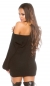 Preview: Oversize-Grobstrickpullover mit extra weitem V-Ausschnitt - schwarz