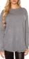 Preview: Feinstrick-Pullover mit gewellten Abschlussbund - stone