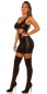 Preview: Wetlook-Minikleid mit sexy Cutout - schwarz
