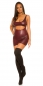 Preview: Wetlook-Minikleid mit sexy Cutout - bordeaux
