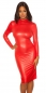 Preview: Figurbetontes Minikleid im sexy Wetlook - rot