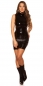 Preview: Ärmelloses Neck-Minikleid im sexy Wetlook - schwarz