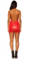 Preview: Ärmelloses Neckholder Minikleid im sexy Wetlook - rot