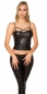 Preview: Sexy Lederlook-Top im sexy Bondage-Style - schwarz