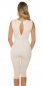 Preview: Sexy Capri Overall mit Schmuckschnalle in beige