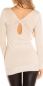 Preview: Feinstrick-Minikleid mit sexy Rücken-Cutout - beige