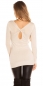 Preview: Feinstrick-Minikleid mit sexy Rücken-Cutout - beige
