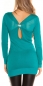 Preview: Feinstrick-Minikleid mit sexy Rücken-Cutout - petrol