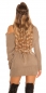 Preview: Warmer Strick-Pullover mit weiten Umlegekragen - cappuccino