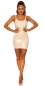 Preview: Sexy Minikleid im glänzenden Latex-Look - beige