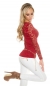 Preview: Glamour Spitzenshirt mit Reissverschluss - bordeaux