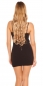 Preview: Tailliertes Minikleid mit Strass-Verzierung - schwarz