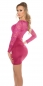Preview: Sexy Spitzen-Minikleid mit asymetrischer Wickel-Optik - magenta