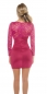 Preview: Sexy Spitzen-Minikleid mit asymetrischer Wickel-Optik - magenta