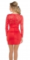 Preview: Sexy Spitzen-Minikleid mit asymetrischer Wickel-Optik - rot