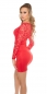Preview: Sexy Spitzen-Minikleid mit asymetrischer Wickel-Optik - rot