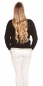 Preview: Modischer Grobstrickpullover mit Lurex-Bündchen - schwarz