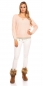 Preview: Modischer Grobstrickpullover mit Lurex-Bündchen - lachs